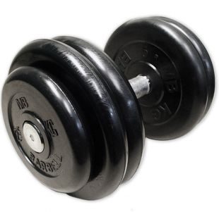 Гантель неразборная Barbell MB-FdbM-B28,5 черная 28,5 кг