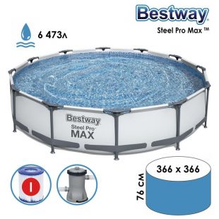 Бассейн каркасный Bestway Steel Pro MAX 366 х 76 см (56416)