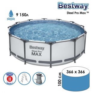 Бассейн каркасный Bestway Steel Pro MAX 366 х 100 см (56418)