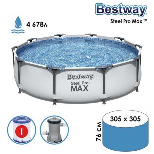 Бассейн каркасный Bestway Steel Pro MAX 305 х 76 см (56408)