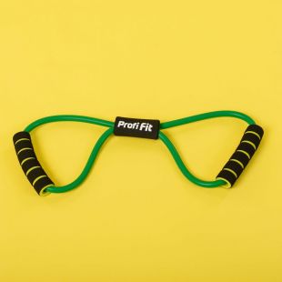 Эспандер трубчатый PROFI-FIT, восьмерка, зеленый, сопротивление среднее 5 кг