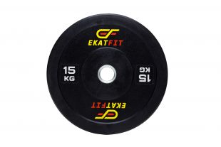 Диск бамперный EkatFit 15 кг (черный)